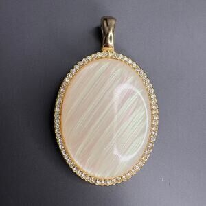 Premier Designs Mother of Pearl Enhancer Pendant Double Sided Magnetic